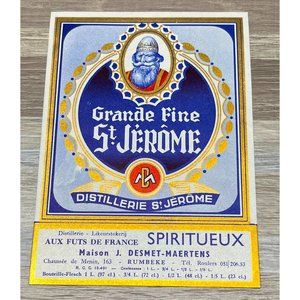 Vintage Wine Label for Grande Fine St. Jerome Aux Futs de France Distillerie